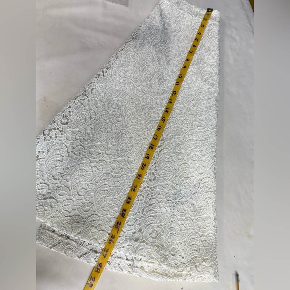 MASSIMO DUTTI Winter white Lace A-Line Skirt size 8 - Picture 15 of 15